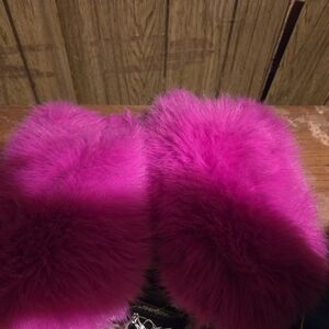 Fuchsia Fluffy Women's Slippers